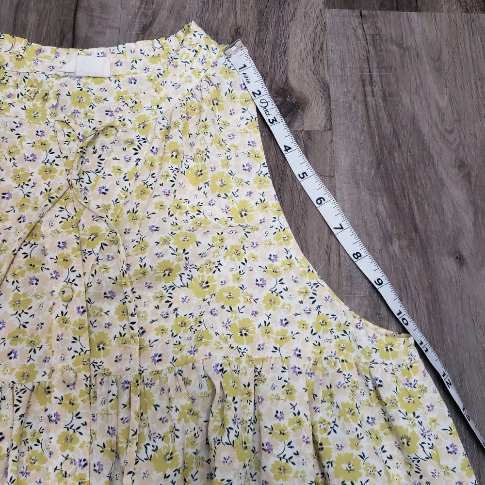 Storia Women's Medium Floral Sundress Loose‎ Flowy Ruffle Detail Sleeveless Tier